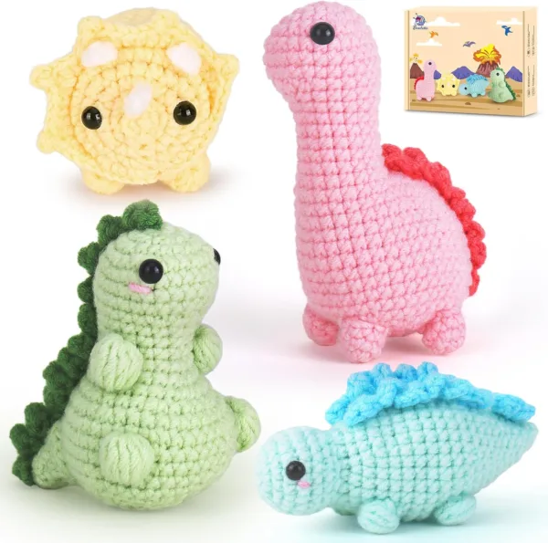 4 Pack Dinosaurs (40%+ Yarn)