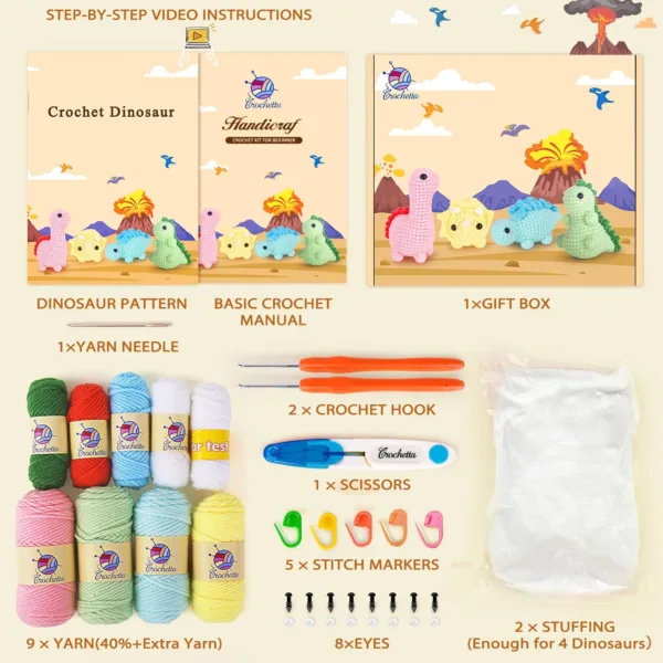 4 Pack Dinosaurs (40%+ Yarn) - Image 10